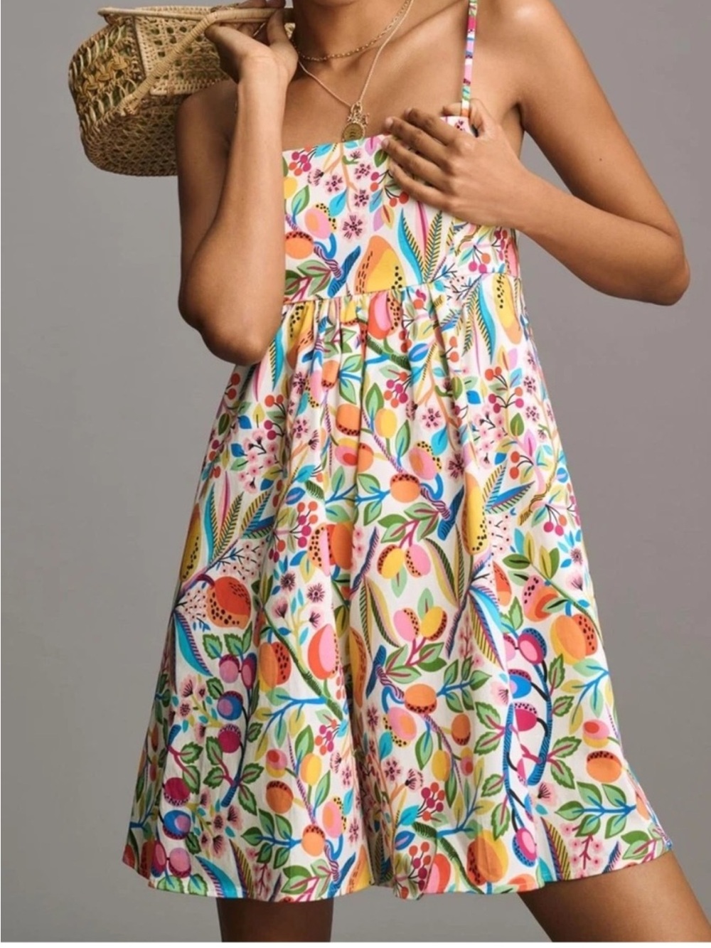 Anthropologie Hutch Floral Mango Romper Mini Dress Size Small